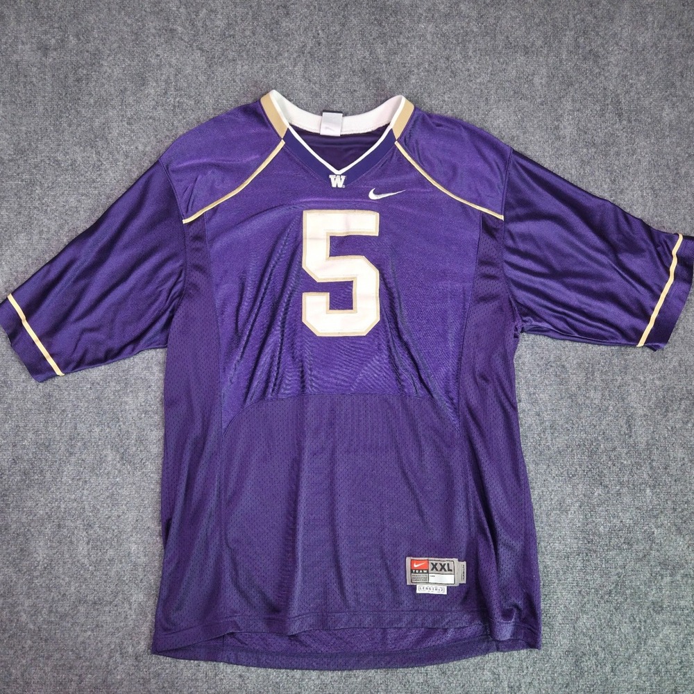 Washington Huskies Football Jersey Mens XXL Nike Purple Number 5 Fan Apparel